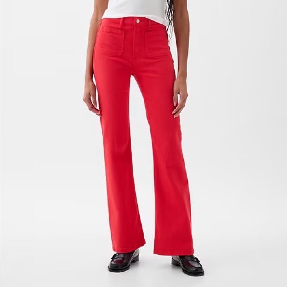 Nwt Gap High Rise 70’s Flare Jeans Red 00/24